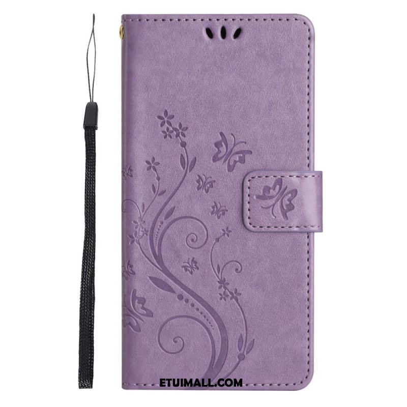 Etui Folio Xiaomi 14t Kwiatowy Z Paskiem Etui Ochronne