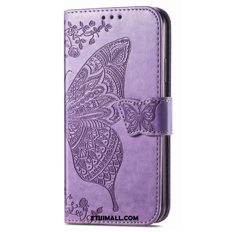 Etui Folio Xiaomi Redmi Note 13 4g Barokowy Motyl Z Paskiem