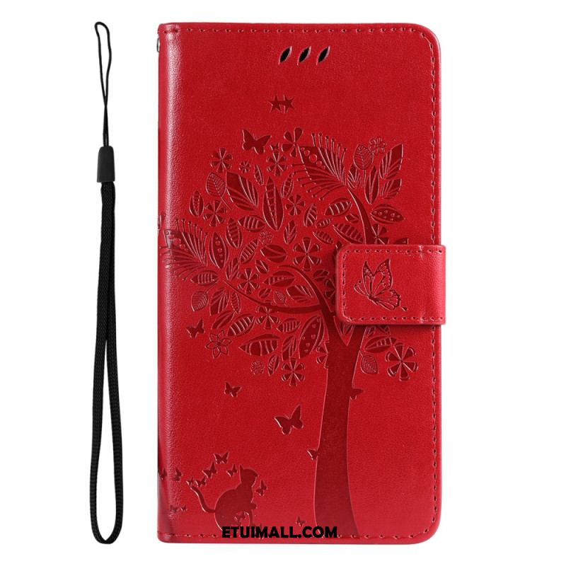 Etui Folio Xiaomi Redmi Note 13 4g Drzewko Dla Kota I Smyczy Etui Ochronne