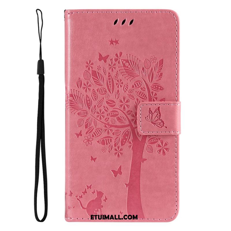 Etui Folio Xiaomi Redmi Note 13 4g Drzewko Dla Kota I Smyczy Etui Ochronne