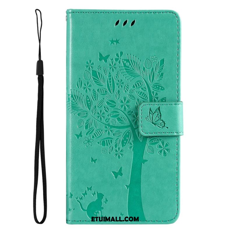 Etui Folio Xiaomi Redmi Note 13 4g Drzewko Dla Kota I Smyczy Etui Ochronne