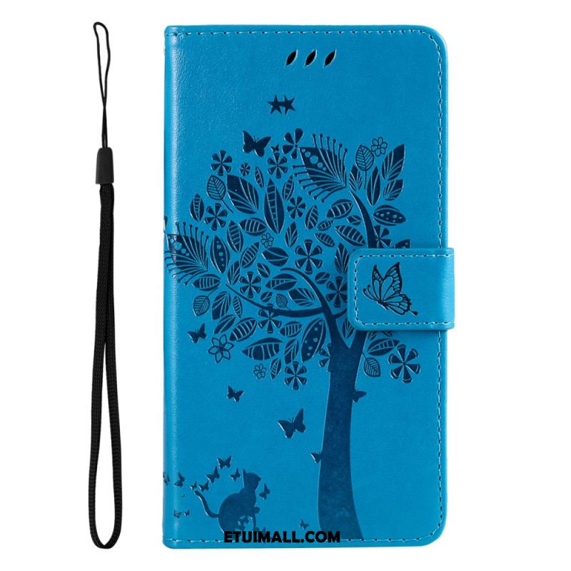 Etui Folio Xiaomi Redmi Note 13 4g Drzewko Dla Kota I Smyczy Etui Ochronne