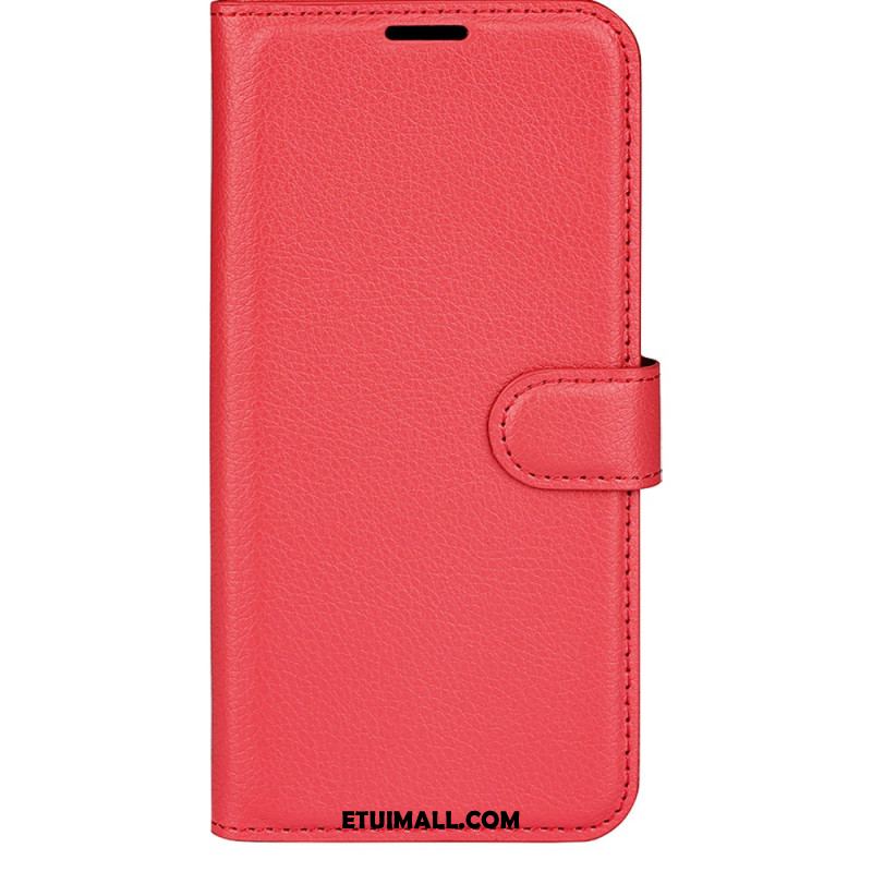 Etui Folio Xiaomi Redmi Note 13 4g Klasyczna Sztuczna Skóra Litchi Etui Ochronne