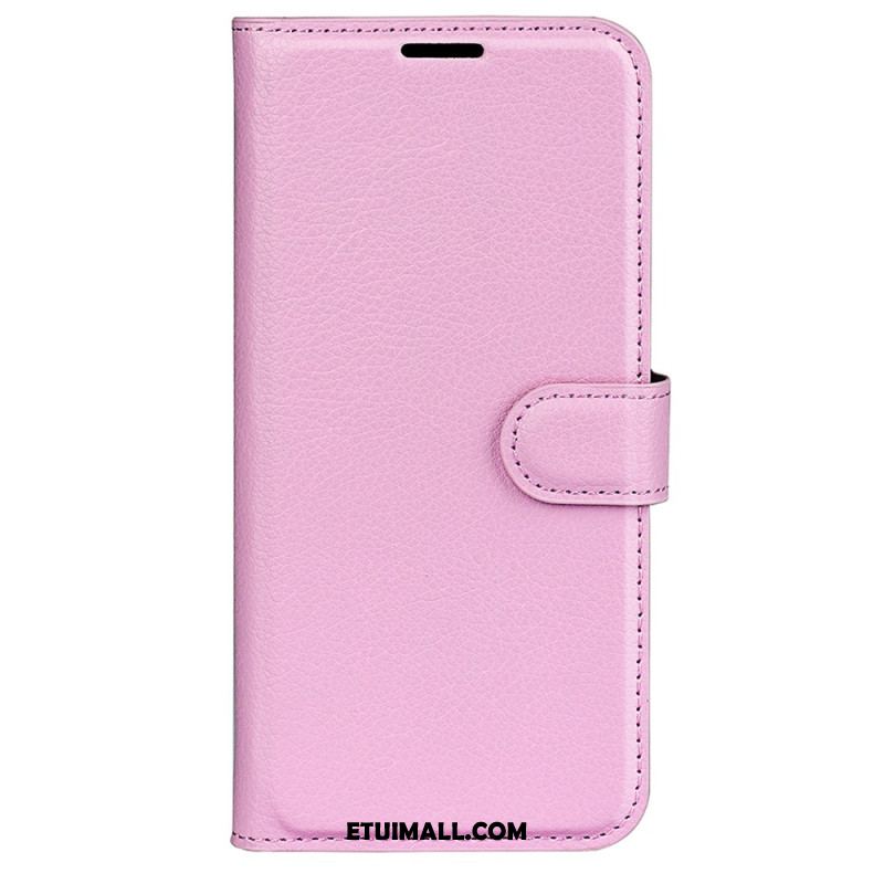 Etui Folio Xiaomi Redmi Note 13 4g Klasyczna Sztuczna Skóra Litchi Etui Ochronne