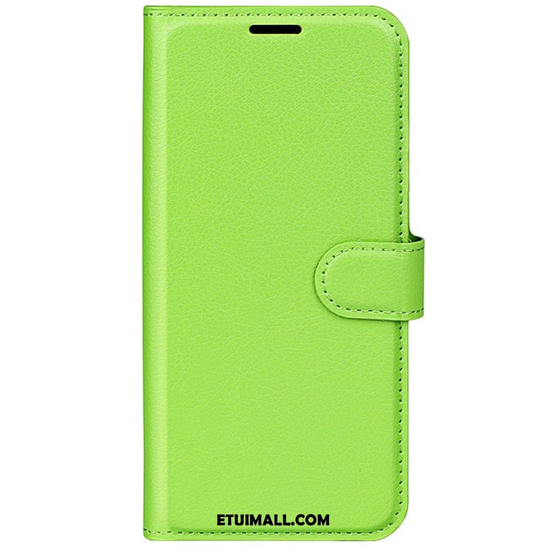 Etui Folio Xiaomi Redmi Note 13 4g Klasyczna Sztuczna Skóra Litchi Etui Ochronne