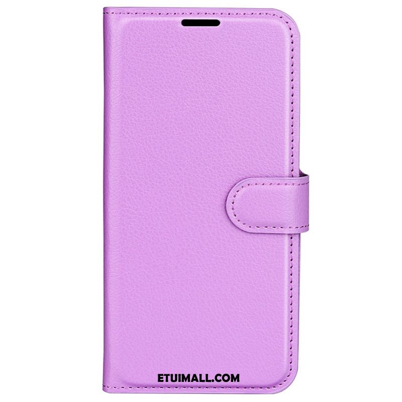 Etui Folio Xiaomi Redmi Note 13 4g Klasyczna Sztuczna Skóra Litchi Etui Ochronne