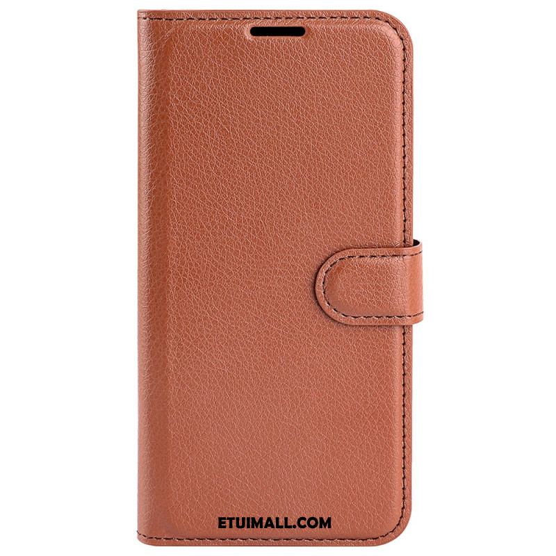 Etui Folio Xiaomi Redmi Note 13 4g Klasyczna Sztuczna Skóra Litchi Etui Ochronne