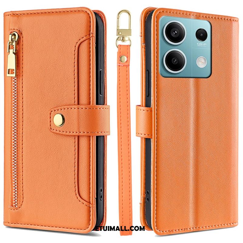 Etui Folio Xiaomi Redmi Note 13 4g Portfel Z Paskiem I Paskiem Na Ramię Etui Ochronne