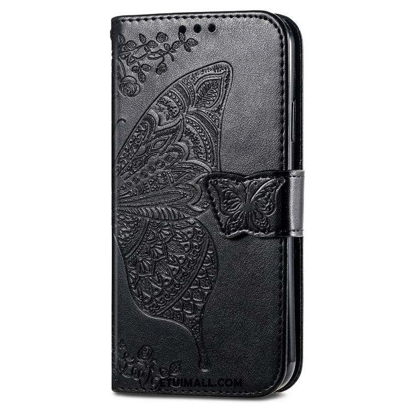 Etui Folio Xiaomi Redmi Note 13 5g Barokowy Motyl Z Paskiem Etui Ochronne