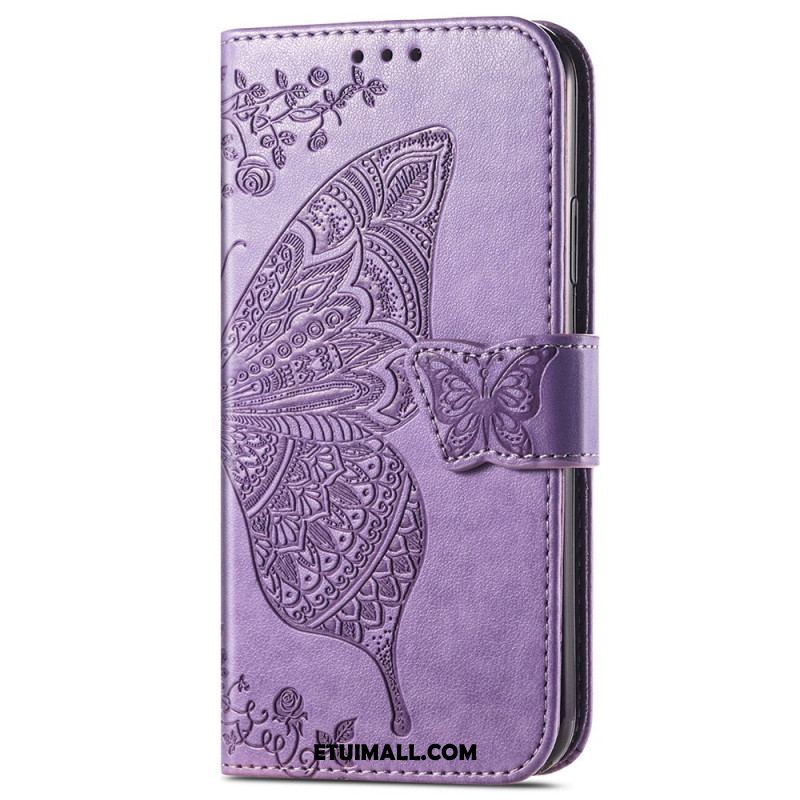 Etui Folio Xiaomi Redmi Note 13 5g Barokowy Motyl Z Paskiem Etui Ochronne