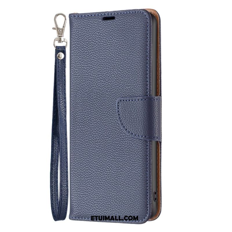 Etui Folio Xiaomi Redmi Note 13 5g Sztuczna Skóra Litchi Z Paskiem Etui Ochronne