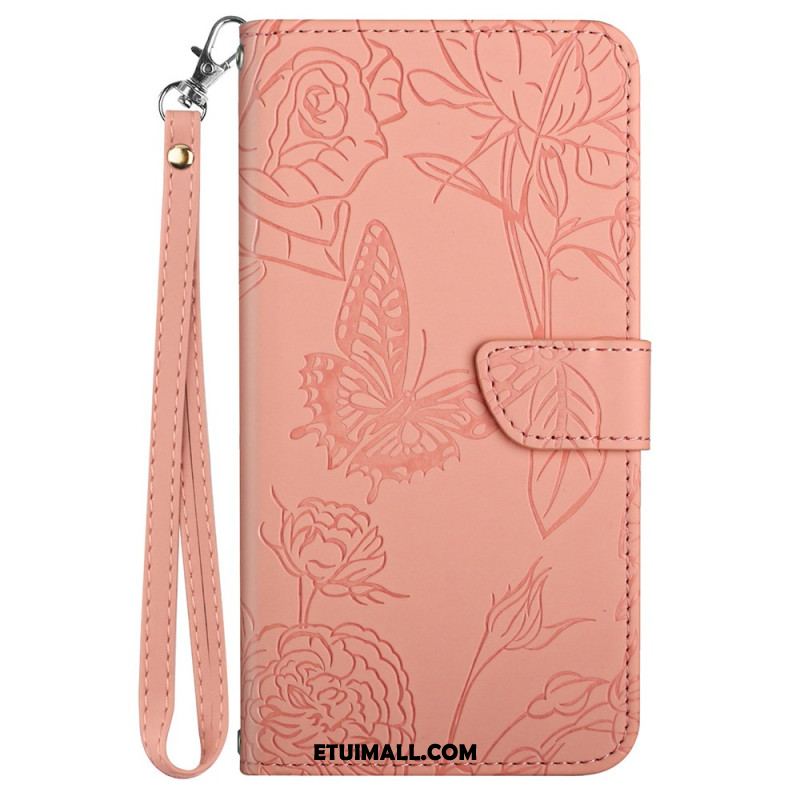 Etui Folio Xiaomi Redmi Note 13 Pro 4g Nadruk W Kształcie Motyla Z Paskiem Etui Ochronne