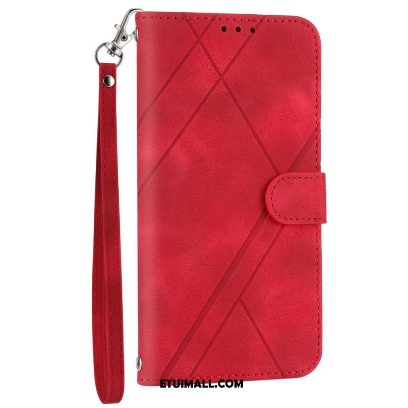 Etui Folio Xiaomi Redmi Note 13 Pro Plus 5g Dekoracja Linii Paska Etui Ochronne