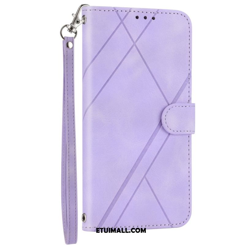 Etui Folio Xiaomi Redmi Note 13 Pro Plus 5g Dekoracja Linii Paska Etui Ochronne