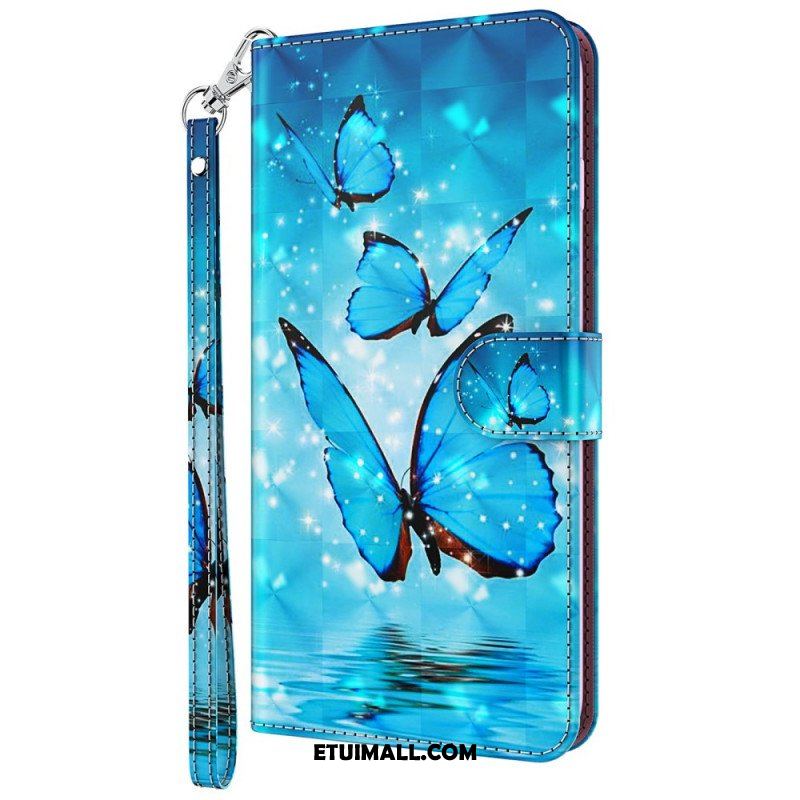 Etui Folio do Google Pixel 6A z Łańcuch Lot Motyli W Smyczy