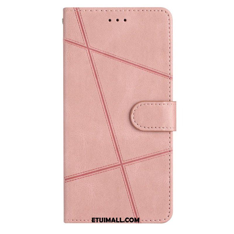 Etui Folio do Google Pixel 7A z Łańcuch Pasiaste Geometryczne Linie