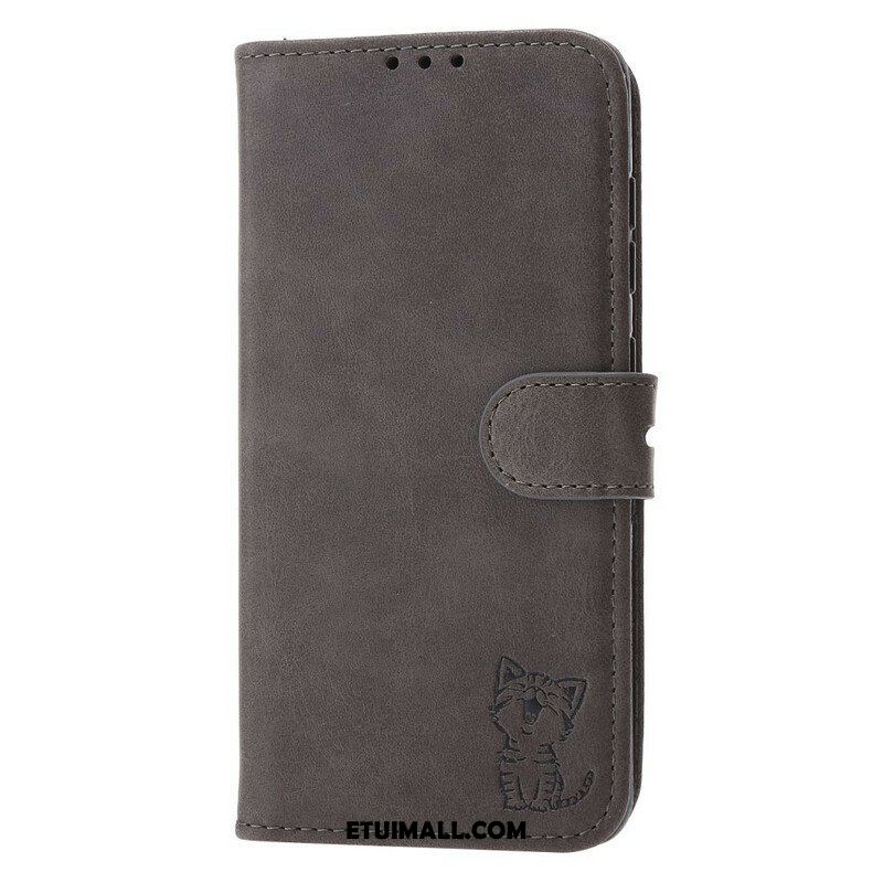 Etui Folio do Huawei P50 Pro Kotek Ze Sztucznej Skóry