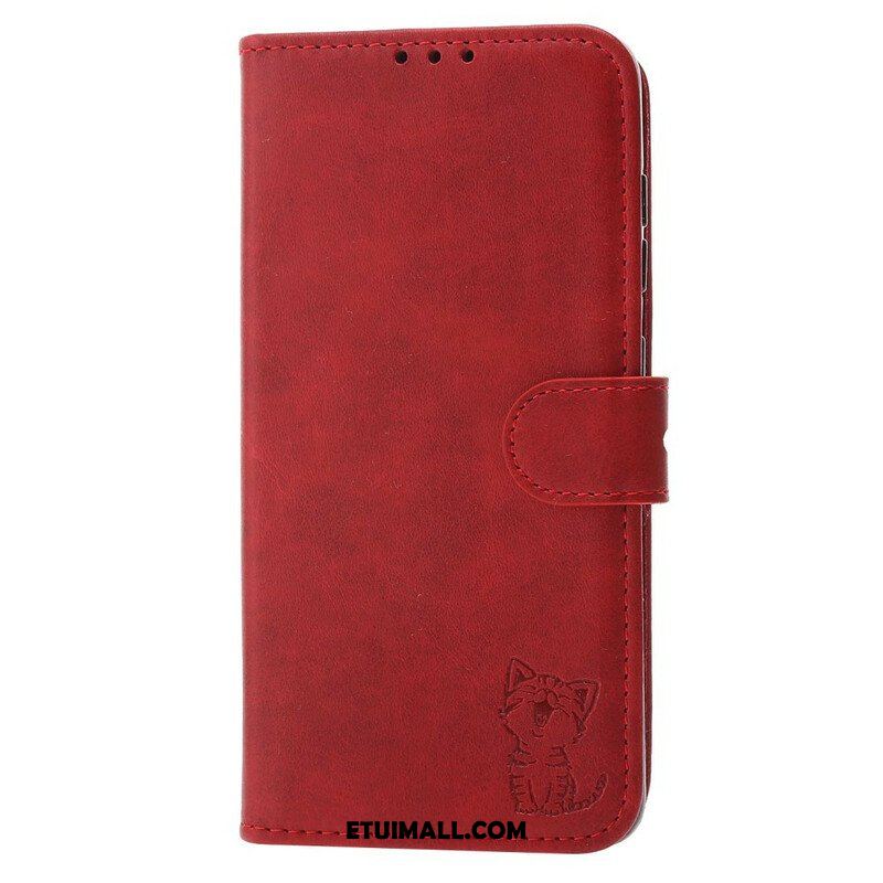 Etui Folio do Huawei P50 Pro Kotek Ze Sztucznej Skóry