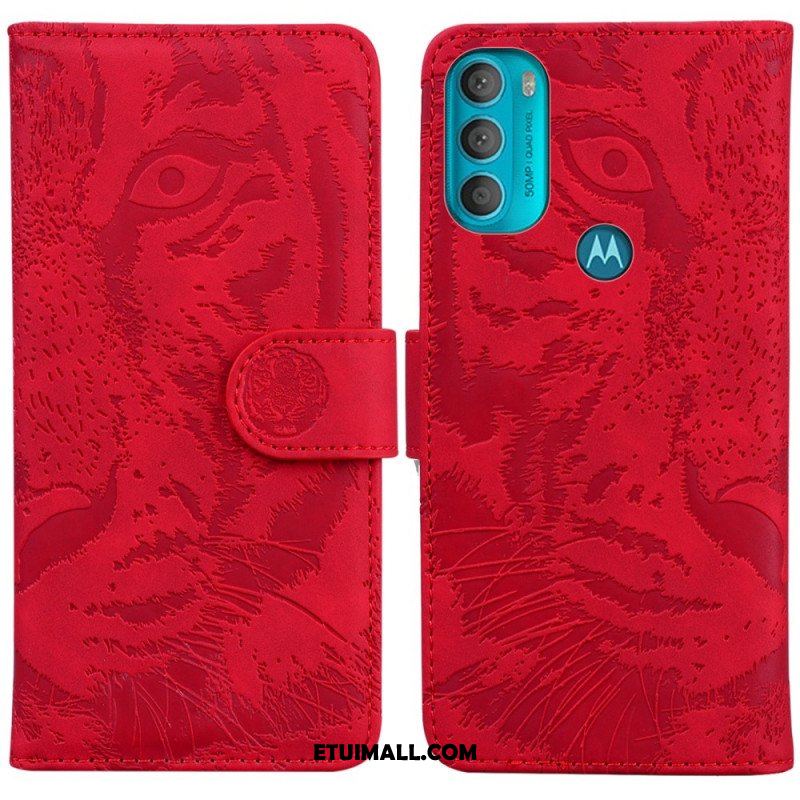 Etui Folio do Moto G71 5G Nadruk Twarzy Tygrysa