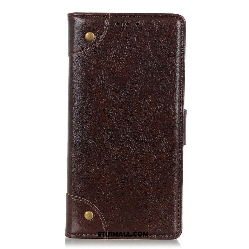 Etui Folio do OnePlus 10T 5G Nity W Stylu Vintage Ze Skóry Nappa