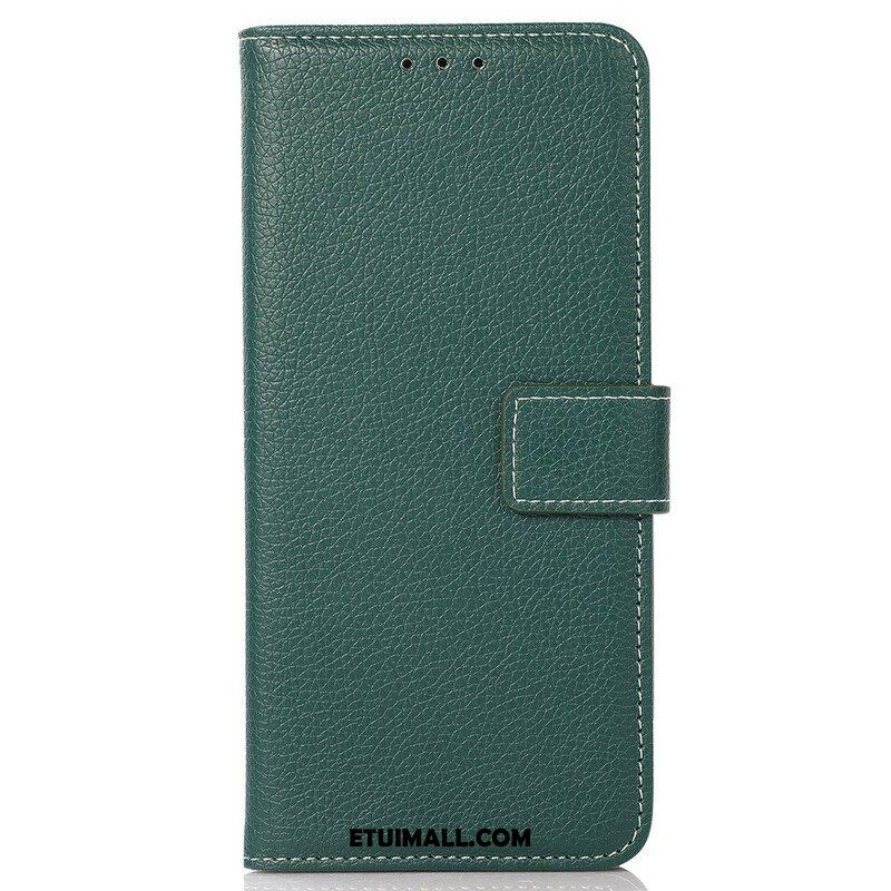 Etui Folio do OnePlus Nord 2 5G Skóra Liczi Ze Szwami