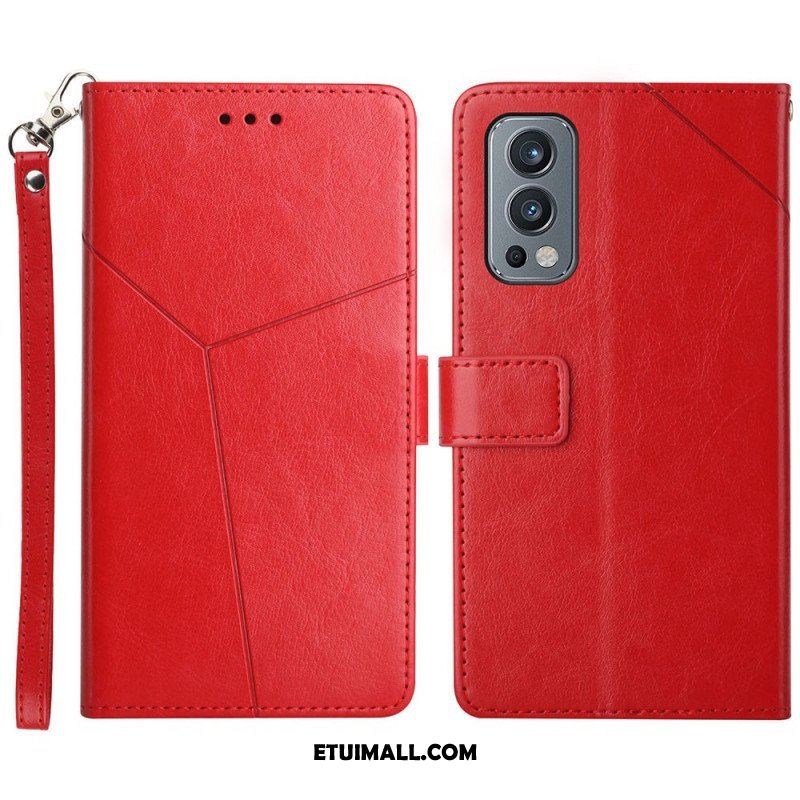 Etui Folio do OnePlus Nord 2 5G Stylowa Skórzana Konstrukcja Geo Y