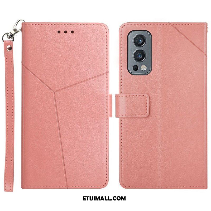 Etui Folio do OnePlus Nord 2 5G Stylowa Skórzana Konstrukcja Geo Y