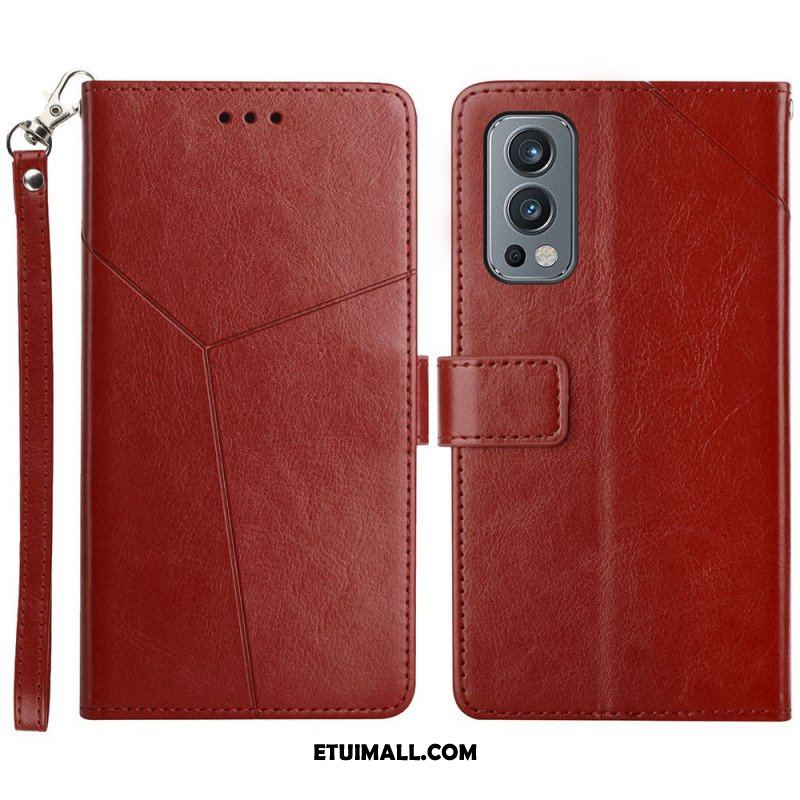 Etui Folio do OnePlus Nord 2 5G Stylowa Skórzana Konstrukcja Geo Y