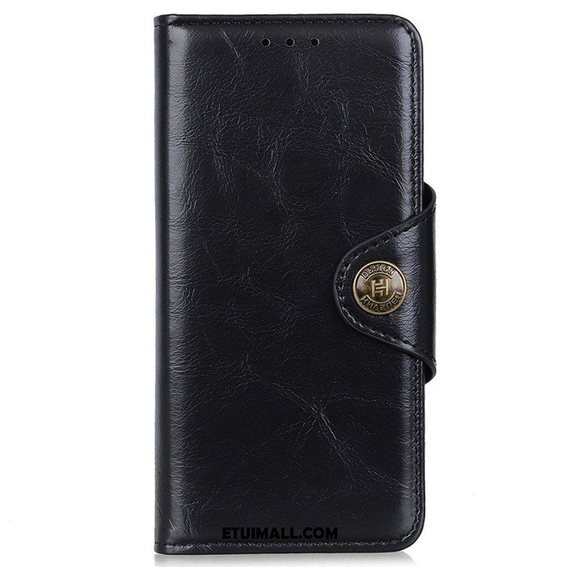 Etui Folio do OnePlus Nord 2T 5G Vintage Guzik Ze Sztucznej Skóry