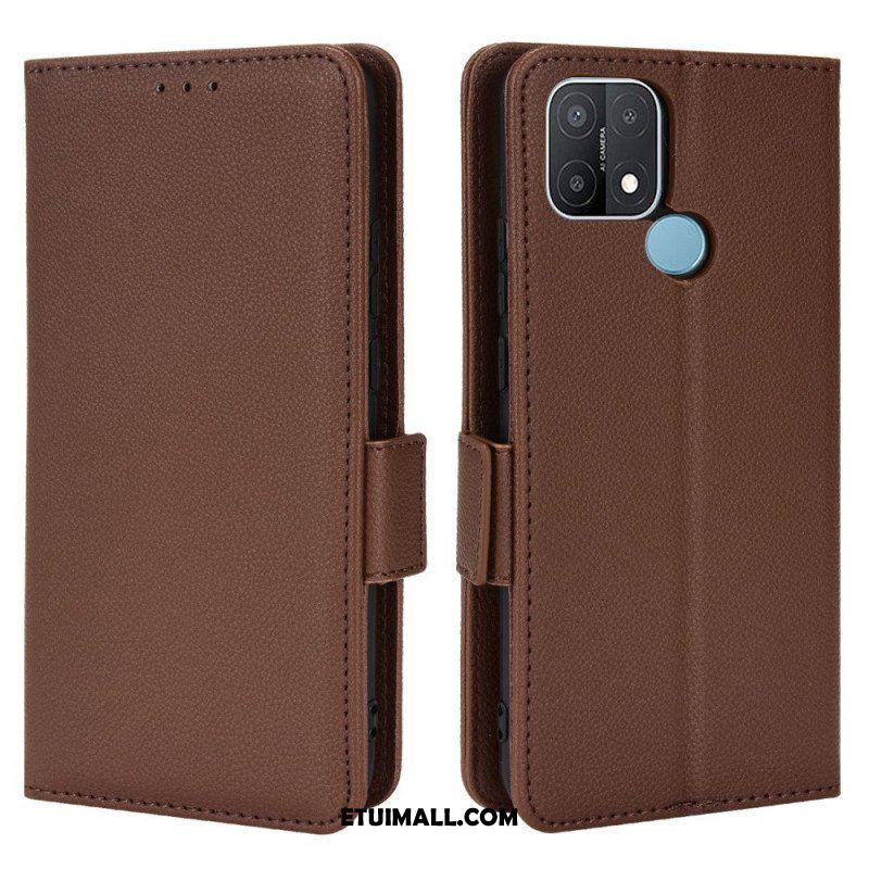 Etui Folio do Oppo A15 Skórzany Futerał Flap Double Litchi Nowe Kolory