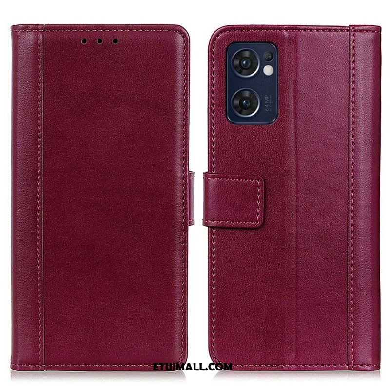 Etui Folio do Oppo Find X5 Lite Kolorowa Wersja Skóry Dwoinowej