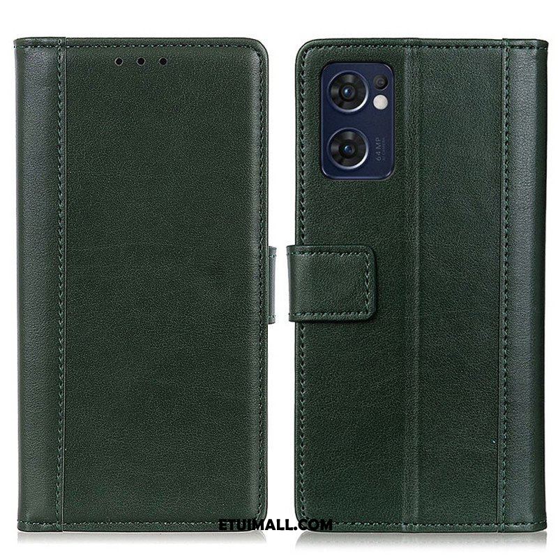 Etui Folio do Oppo Find X5 Lite Kolorowa Wersja Skóry Dwoinowej