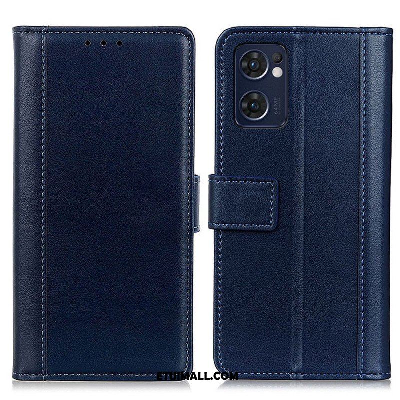 Etui Folio do Oppo Find X5 Lite Kolorowa Wersja Skóry Dwoinowej