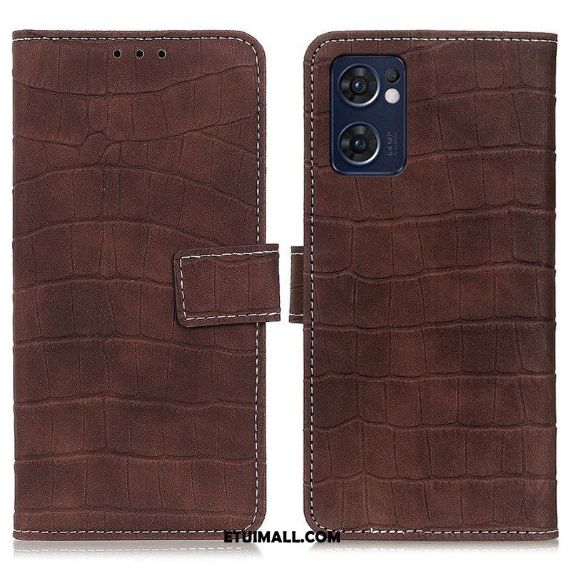 Etui Folio do Oppo Find X5 Lite Moc Krokodyla