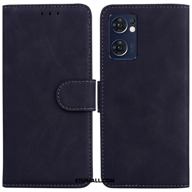 Etui Folio do Oppo Find X5 Lite Monochromatyczny Efekt Skóry