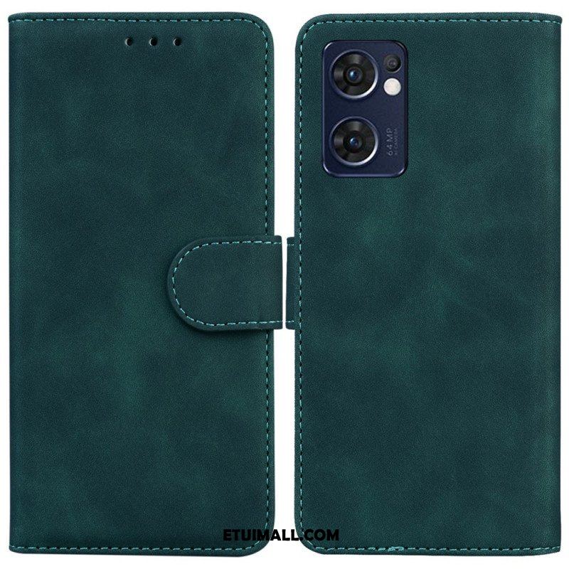 Etui Folio do Oppo Find X5 Lite Monochromatyczny Efekt Skóry