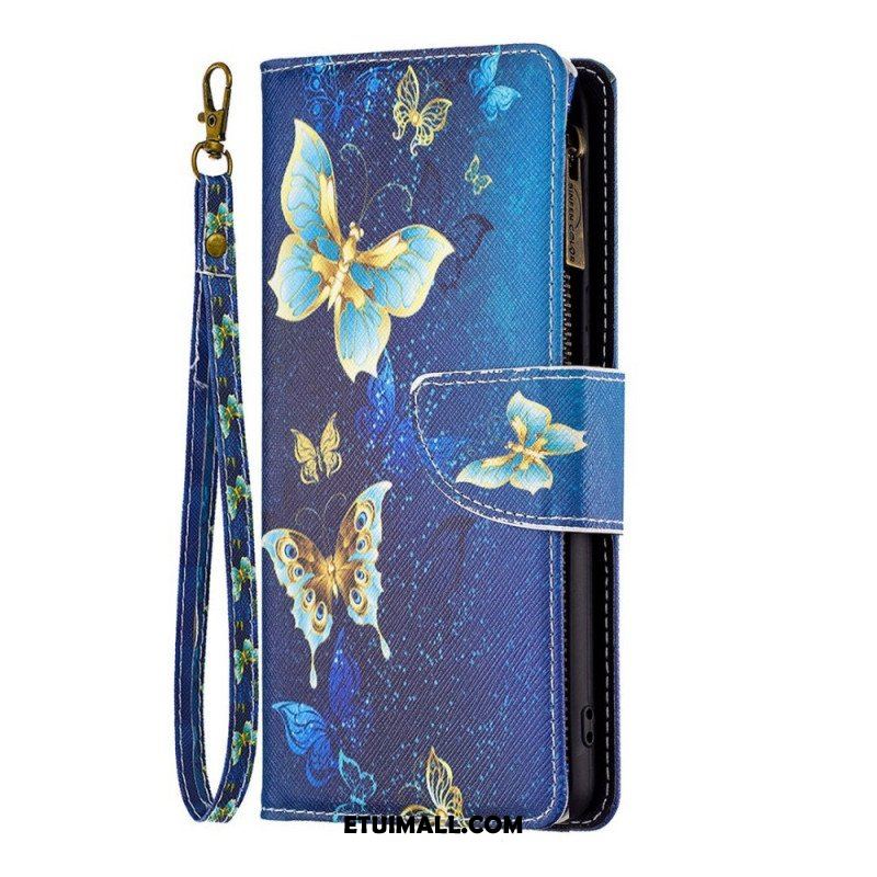 Etui Folio do Oppo Find X5 Lite Zapinana Na Zamek Saszetka Royal Butterfly