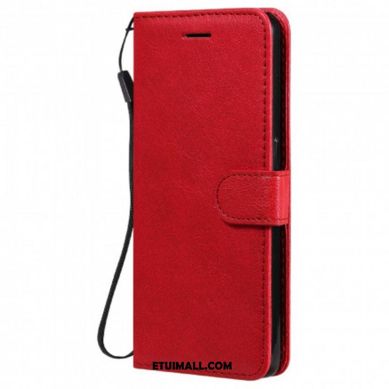 Etui Folio do Oppo Reno 6 5G z Łańcuch Solid Color Series Strappy