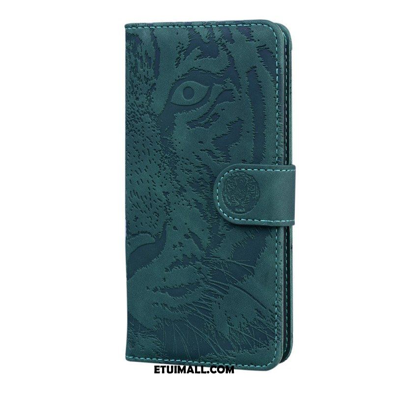 Etui Folio do Poco M4 Pro 5G Nadruk Twarzy Tygrysa