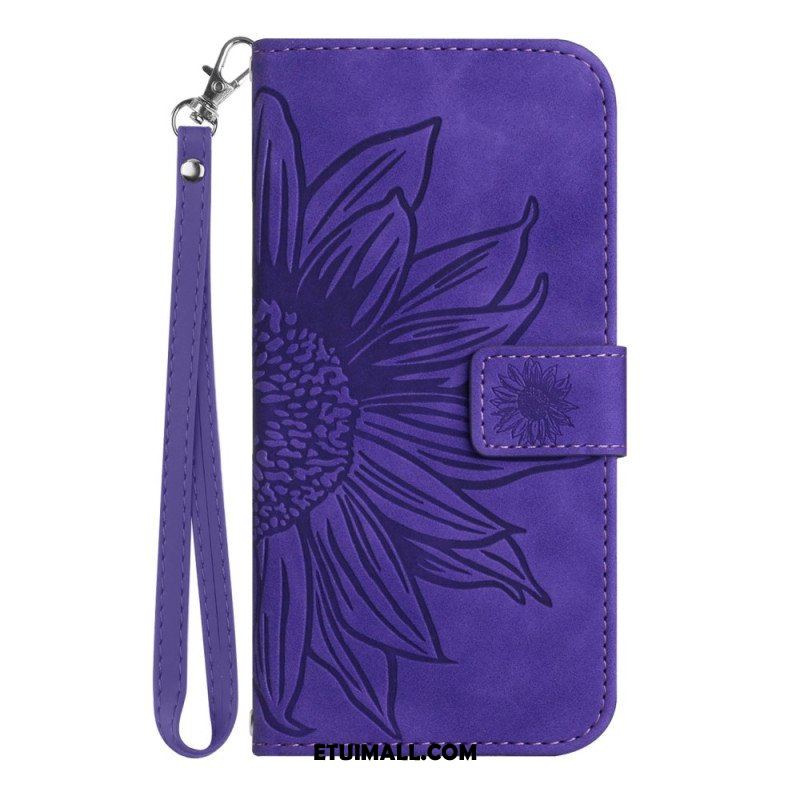 Etui Folio do Poco X5 5G Kwiat Z Smyczem