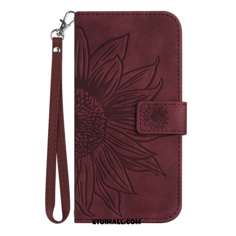 Etui Folio do Poco X5 5G Kwiat Z Smyczem