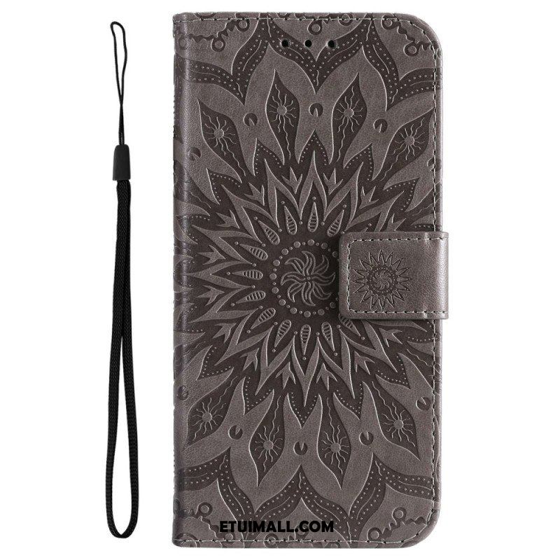 Etui Folio do Realme C35 z Łańcuch Mandala Słoneczna Na Ramiączkach