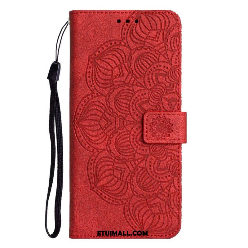 Etui Folio do Samsung Galaxy A13 z Łańcuch Mandala Z Paskami W Stylu Vintage