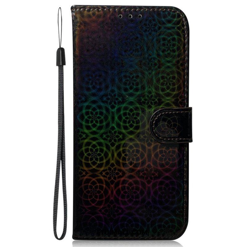 Etui Folio do Samsung Galaxy A13 z Łańcuch Psychodeliczne Kwiaty Na Ramiączkach