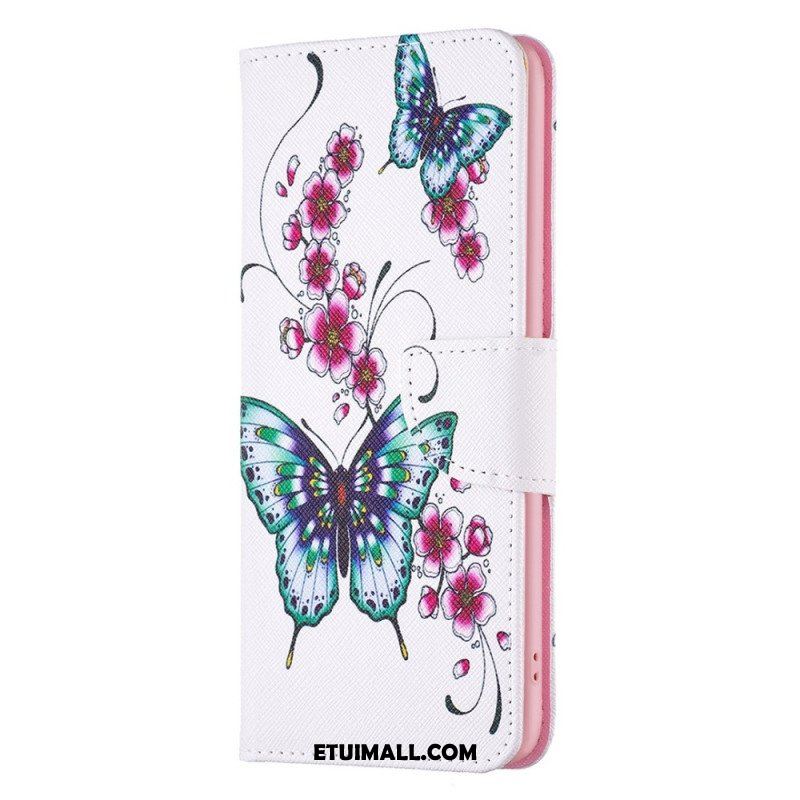 Etui Folio do Samsung Galaxy A14 / A14 5G Kolorowe Motyle