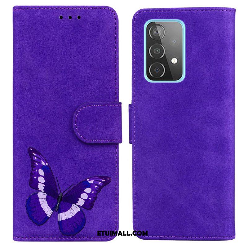 Etui Folio do Samsung Galaxy A52 4G / A52 5G / A52s 5G Motyl Dotykający Skóry