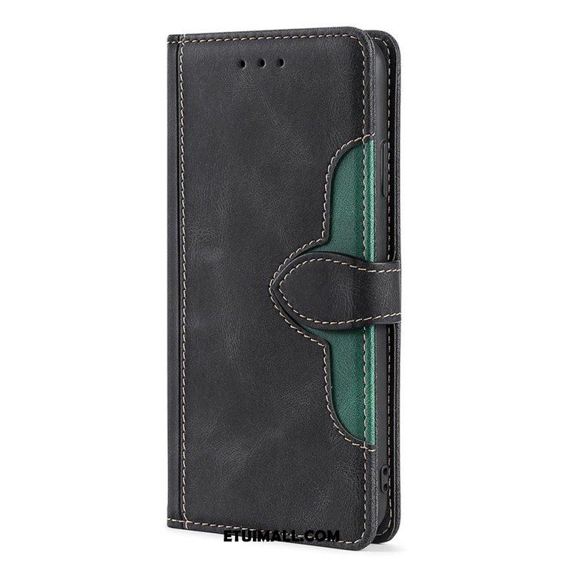 Etui Folio do Samsung Galaxy A53 5G Dwukolorowa Stylowa Sztuczna Skóra