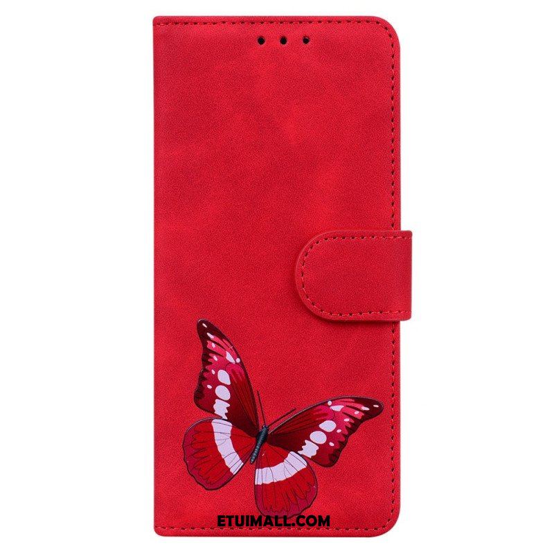 Etui Folio do Samsung Galaxy A53 5G Motyl Dotykający Skóry