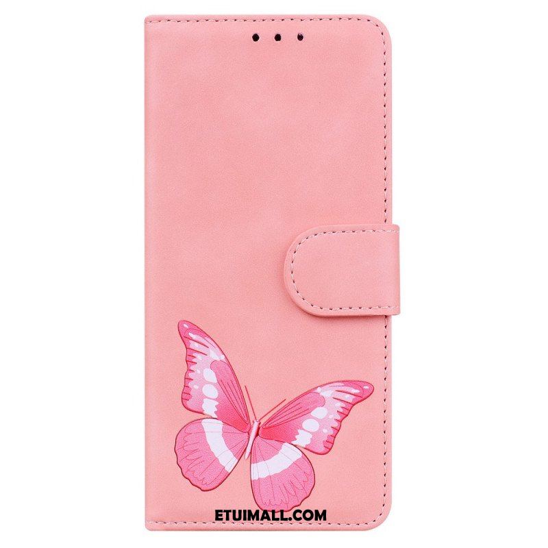 Etui Folio do Samsung Galaxy A53 5G Motyl Dotykający Skóry