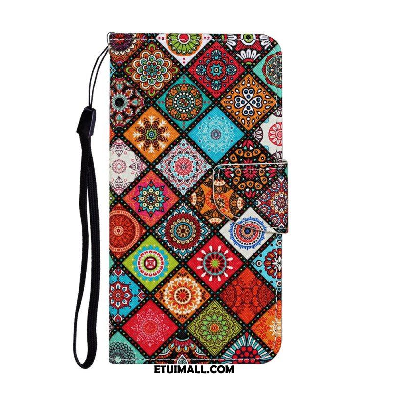 Etui Folio do Samsung Galaxy A54 5G Patchwork Ze Smyczą